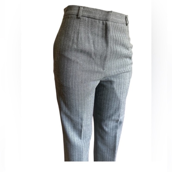 Vintage Stylish Talbots Wool Blend Gray Women’s Striped Straight Leg Trousers - Picture 3 of 13